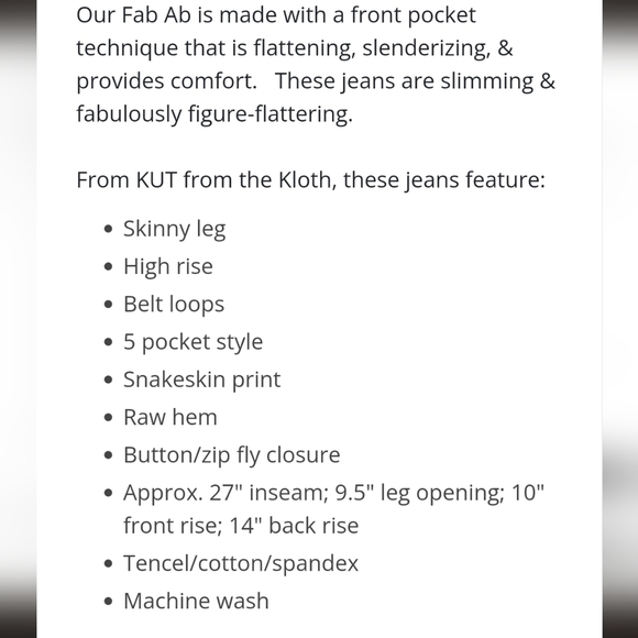 Kut from the Kloth Fab Ab Connie Snakeskin Ankle Pants - Picture 12 of 12